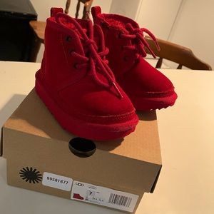 All red Toddler UGGS